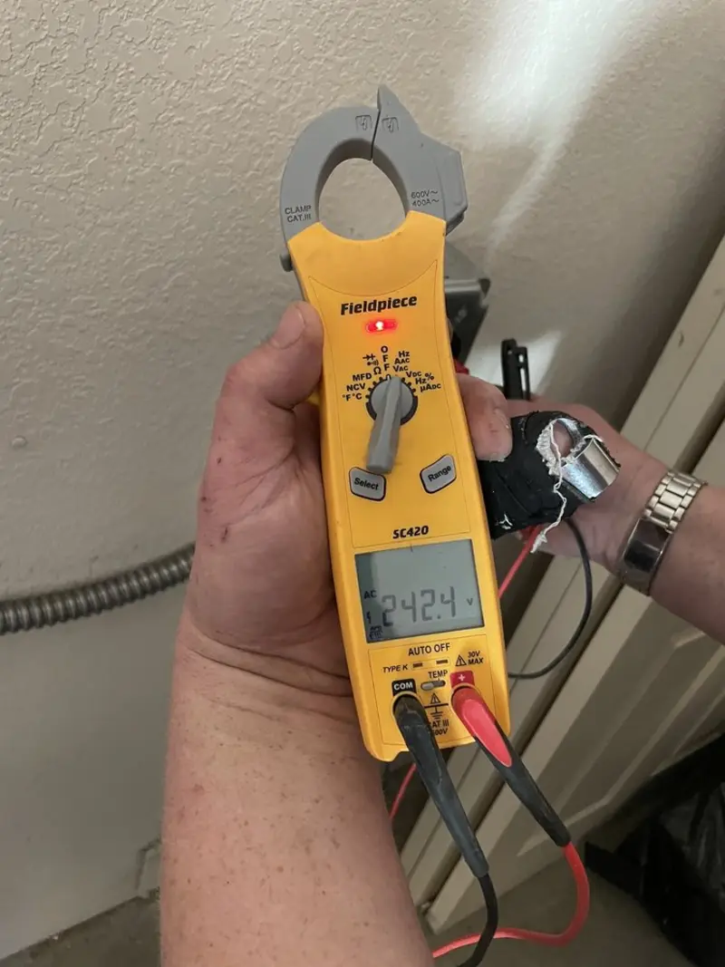 Voltage testing with clamp meter during Generator Installation in Longbranch